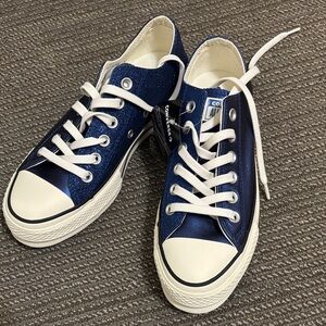 Converse Navy (Glitter) and White Low-Top Sneakers